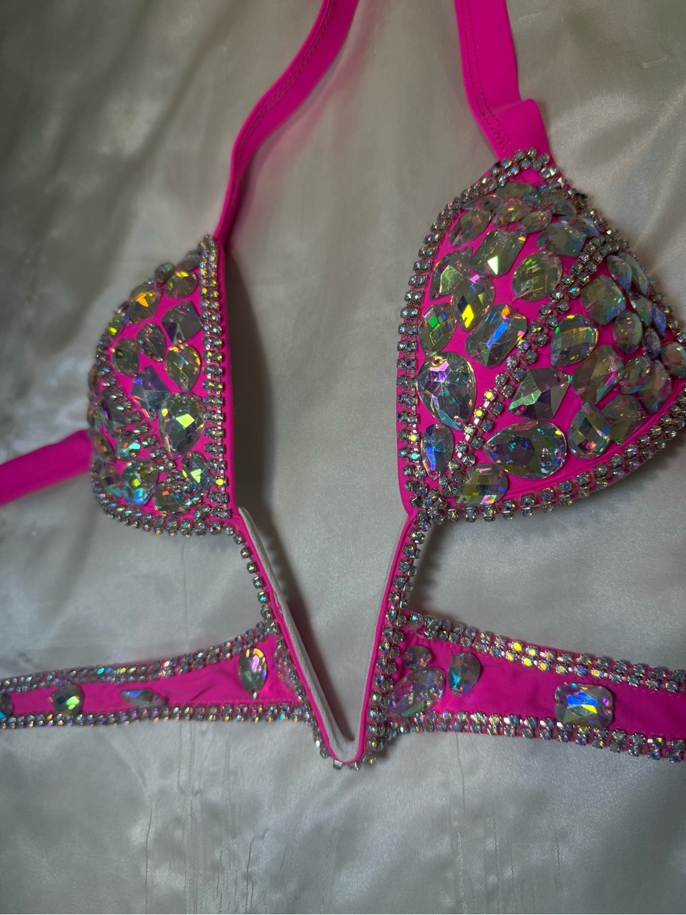 Hot Pink Jeweled Bikini Top - Women Accessories